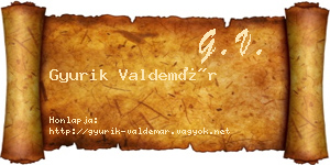 Gyurik Valdemár névjegykártya